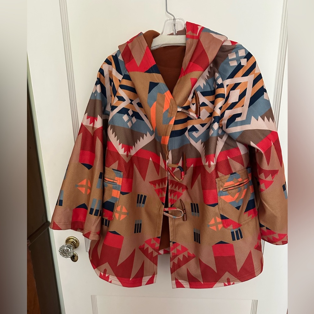 Western Hooded Poncho Coat (Yellowstone / Beth Dutton / Pendleton Inspired)